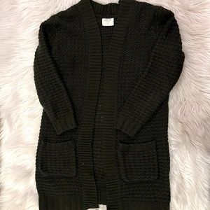 Woman’s Army Green Stitched Cardigan